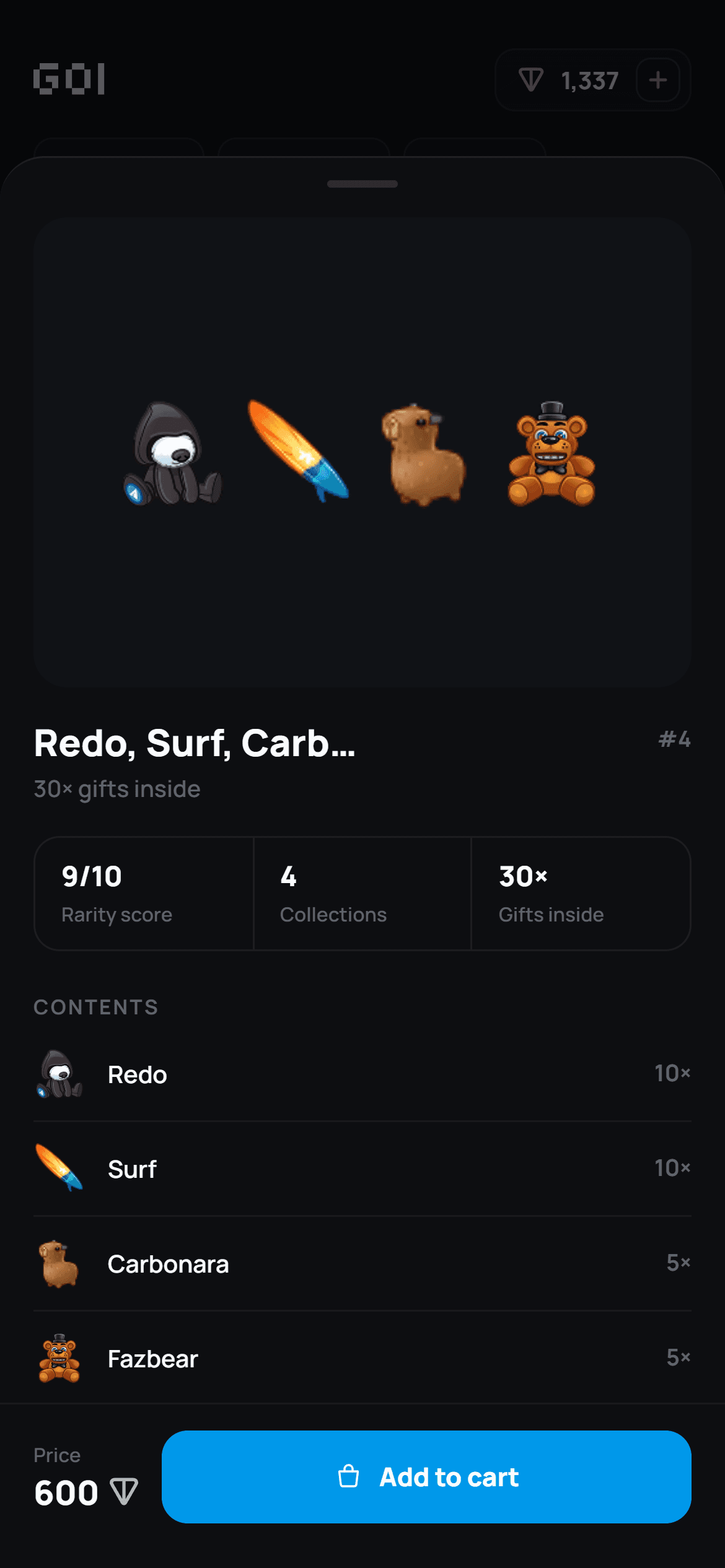 Lot card